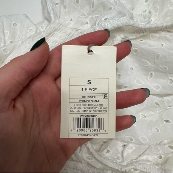 A new day white puff 3/4 sleeve eyelet dress size small - Picture 12 of 13